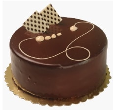 4 ile 6 kişilik yuvarlak sade çikolatalı yaş pasta