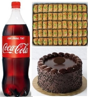 Doğum Günü Kutlama Seti Pasta Baklava ve İçecek Kombini
